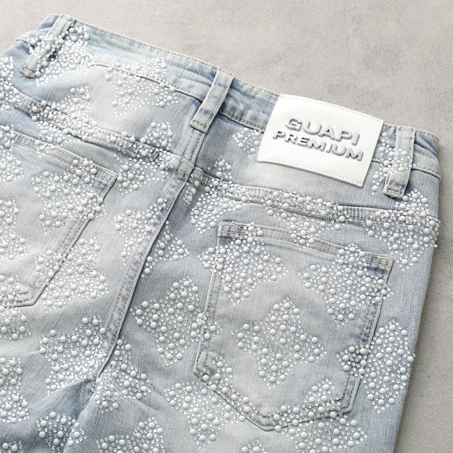GUAPI グアピ ジーンズ Aqua Blue Embellished Denim V4 521ABEDV4
