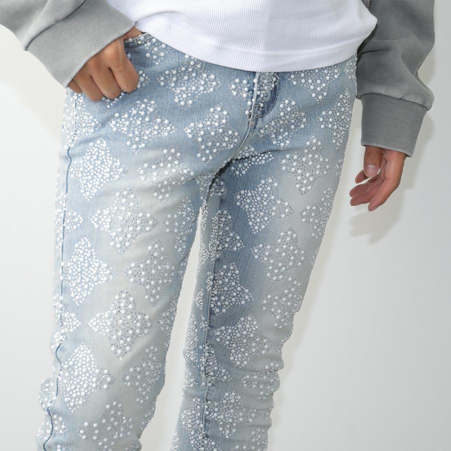 GUAPI グアピ ジーンズ Aqua Blue Embellished Denim V4 521ABEDV4