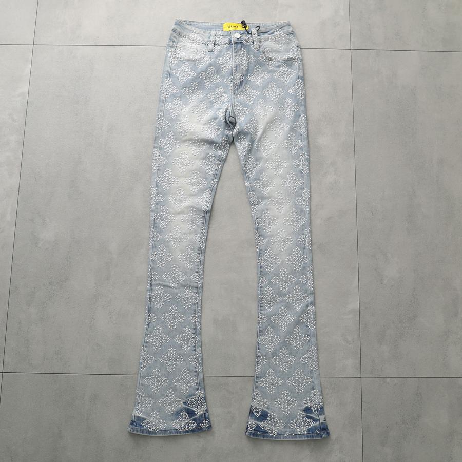 GUAPI グアピ ジーンズ Aqua Blue Embellished Denim V4 521ABEDV4