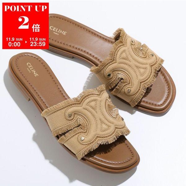 CELINE ブラウン フラワーサンダル CELINE ブラウン フラワーサンダル