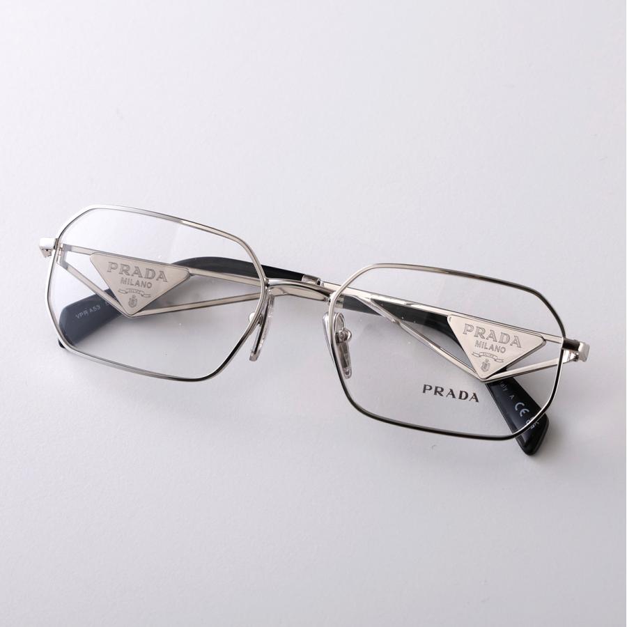 PRADA プラダ メガネ VPR A53V レディース ポリゴン型 メタルフレーム 細フレーム クリングスタイプ トライアングルロゴ アイウェア カラー2色の画像