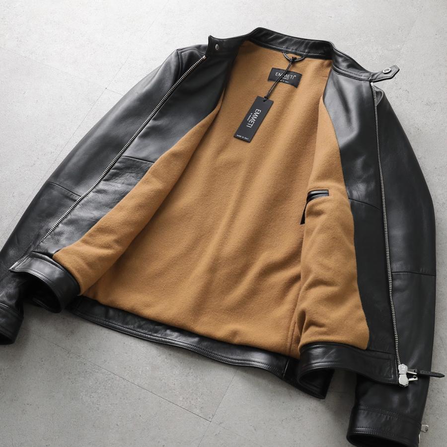 EMMETI エンメティ MASSIMO マッシモ ライダースジャケット　46 EMMETI エンメティMASSIMO マッシモ カーフレザー シングルライダース
