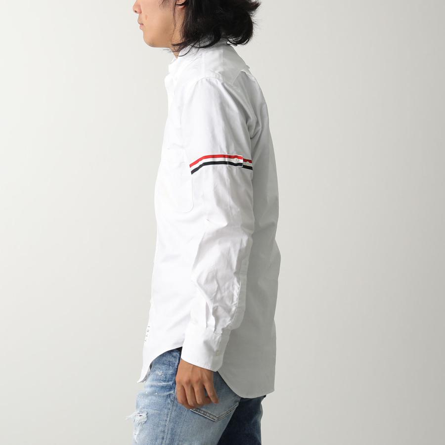 THOM BROWNE トムブラウン クラシックシャツ MWL150E-F0313 メンズ オックスフォード アームバンド 胸ポケット 長袖 コットン 100/WHITEの画像