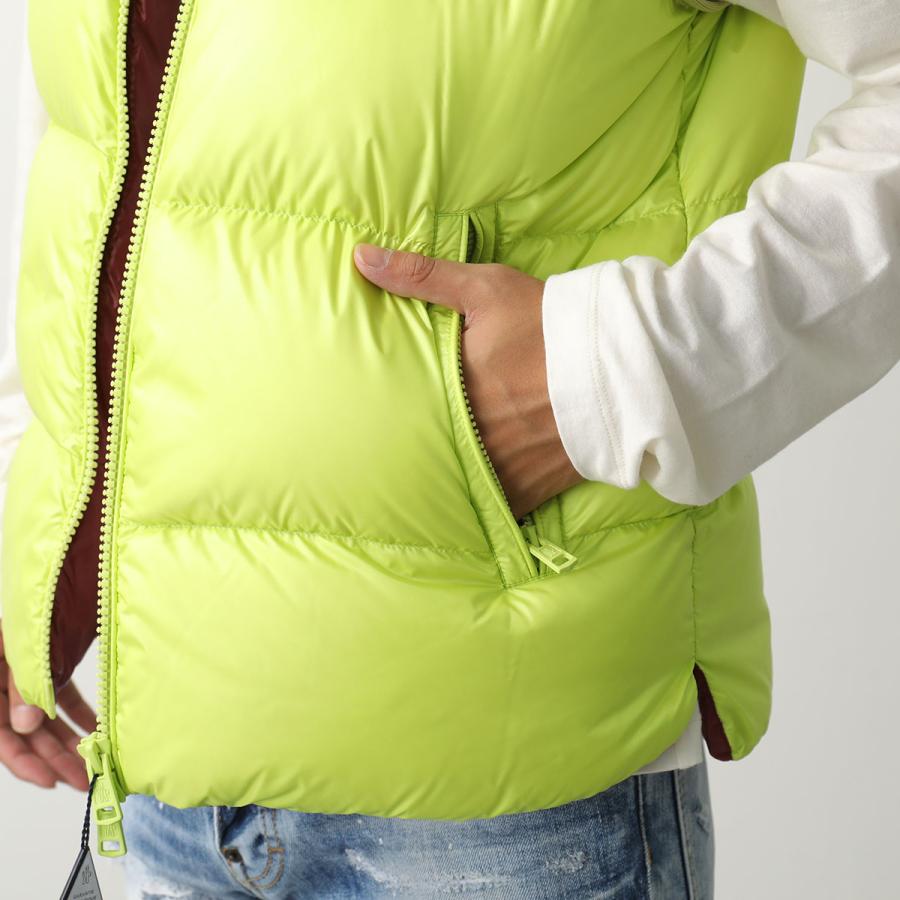 MONCLER モンクレール ダウンベスト SUMIDO スミード 1A00189 595GJ ナイロン バイカラー ネオン ジップアップ ジレ スタンドカラー アイコンパッチ 8B4の画像