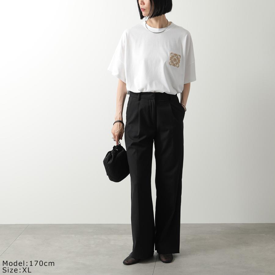 LOEWE ロエベ Tシャツ S616Y22X59 レディース コットン アナグラム刺繍 クルーネック ブラック サイズXS  半袖 カットソー LOEWE（ロエベ） Tシャツ S616Y22X59 レディース 半袖 カットソー