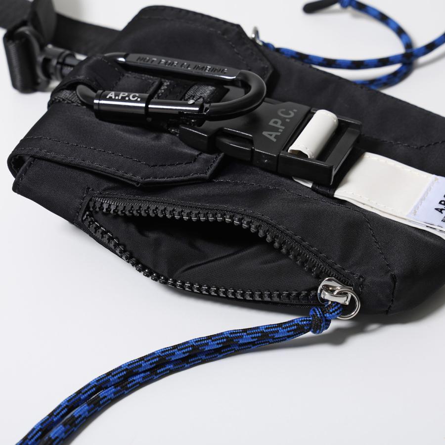 APC A.P.C. アーペーセー ショルダーバッグ crossbody pouch trek PAAFH H61733 PAAGR H61733 メンズ クロスボディ ロゴ ナイロン ミニバッグ 鞄の画像