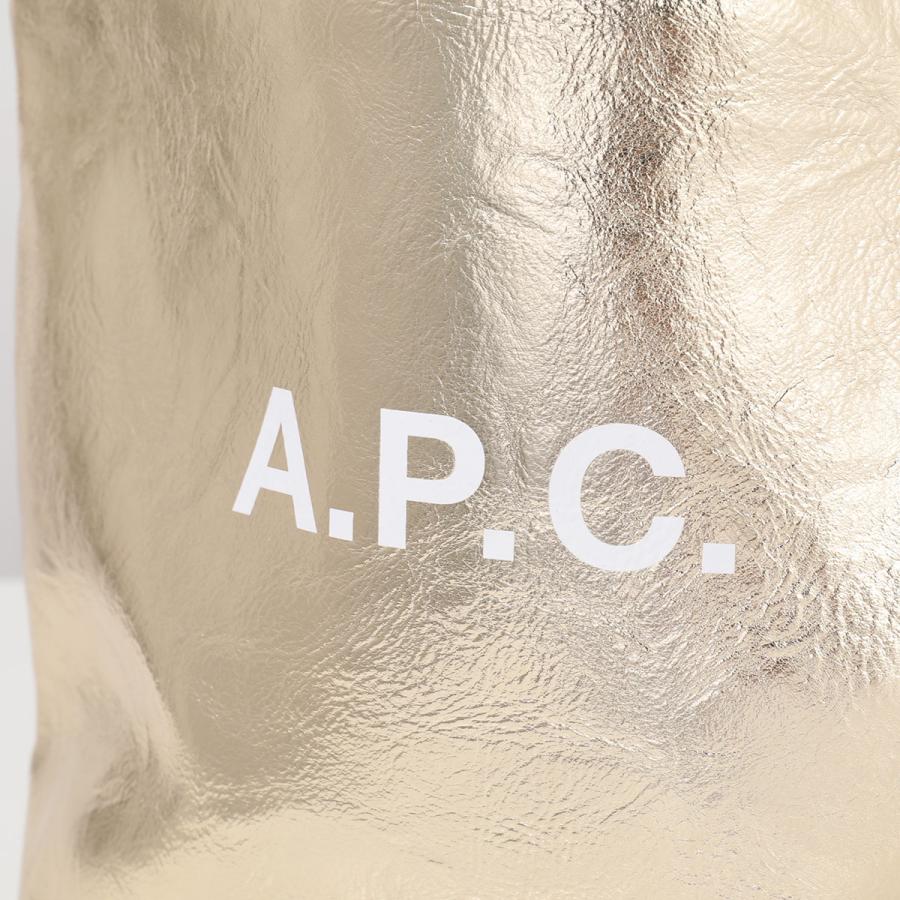 APC A.P.C. アーペーセー トートバッグ tote ninon small PUABZ M61861 レディース ロゴ メタリック 鞄 カラー3色の画像