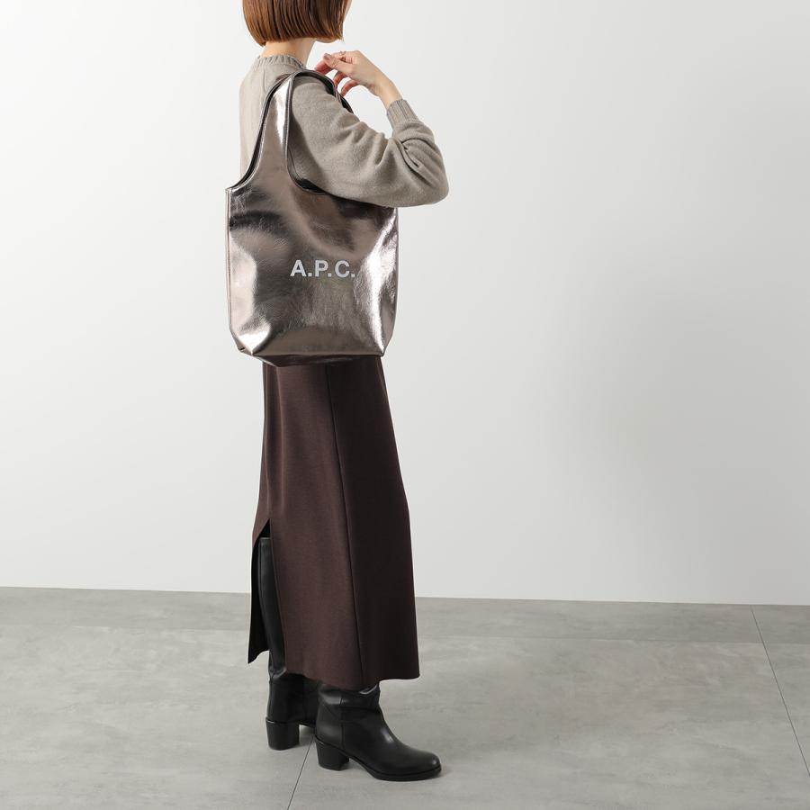 APC A.P.C. アーペーセー トートバッグ tote ninon small PUABZ M61861 レディース ロゴ メタリック 鞄 カラー3色の画像