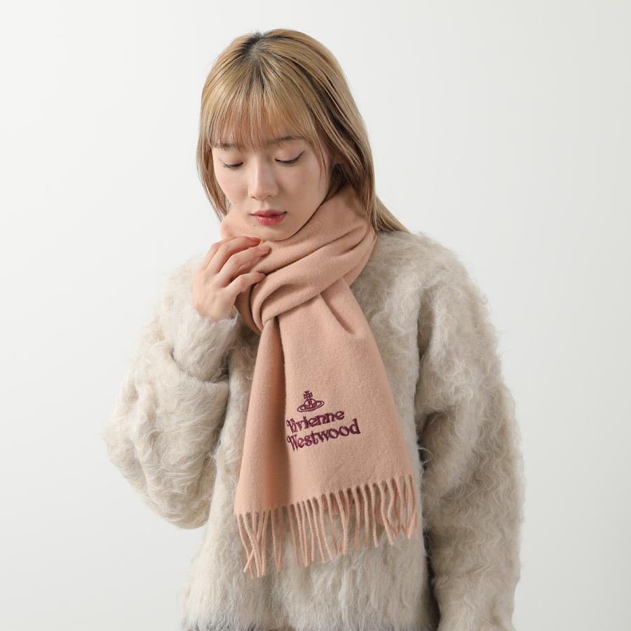 Vivienne Westwood ヴィヴィアンウエストウッド マフラー 81030007 W00Q7 AAB レディース ウール フリンジ ロゴ オーブ 刺繍 カラー10色_21
