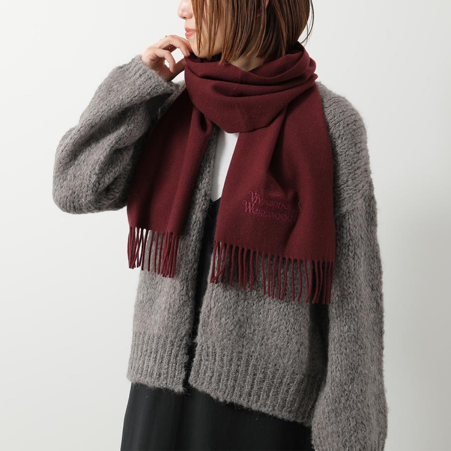 Vivienne Westwood ヴィヴィアンウエストウッド マフラー 81030007 W00Q7 AAB レディース ウール フリンジ ロゴ オーブ 刺繍 カラー10色_23