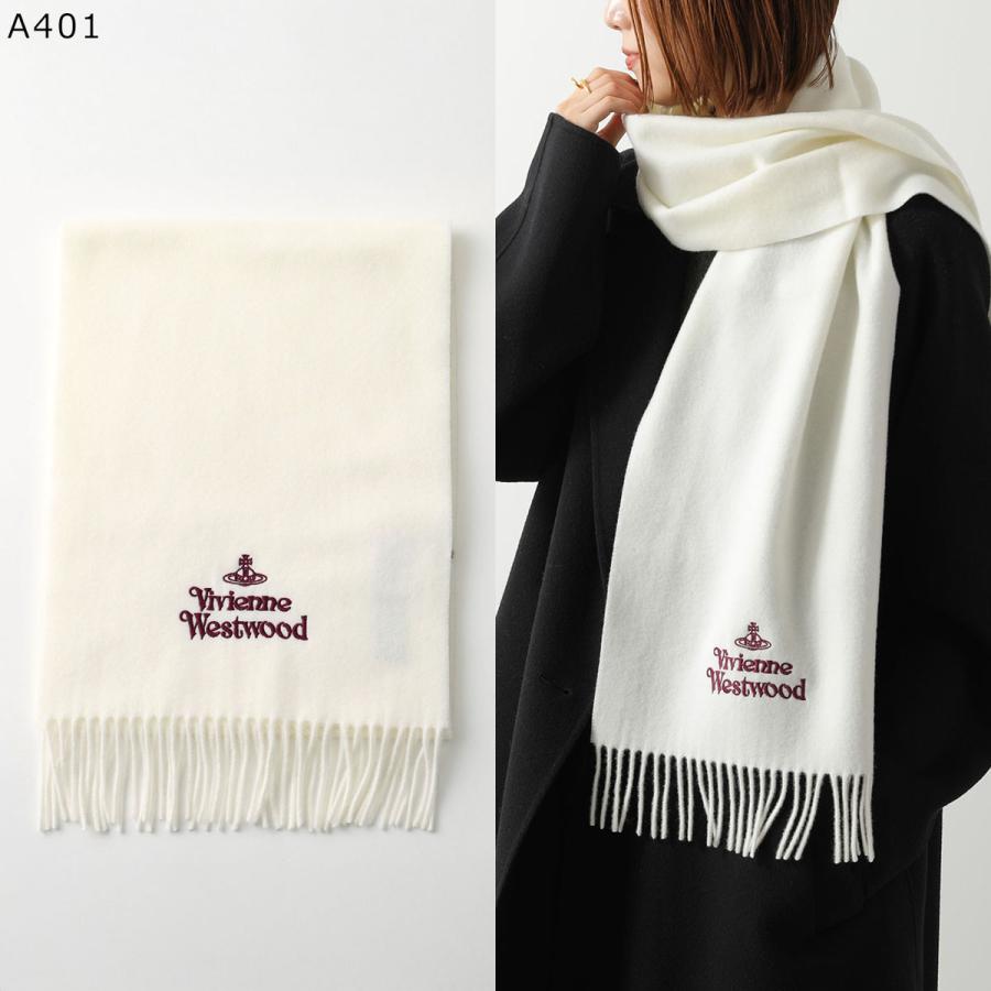 Vivienne Westwood ヴィヴィアンウエストウッド マフラー 81030007 W00Q7 AAB レディース ウール フリンジ ロゴ オーブ 刺繍 カラー10色_11
