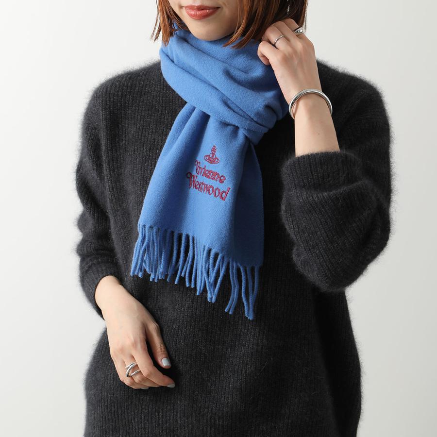 Vivienne Westwood ヴィヴィアンウエストウッド マフラー 81030007 W00Q7 AAB レディース ウール フリンジ ロゴ オーブ 刺繍 カラー10色_13