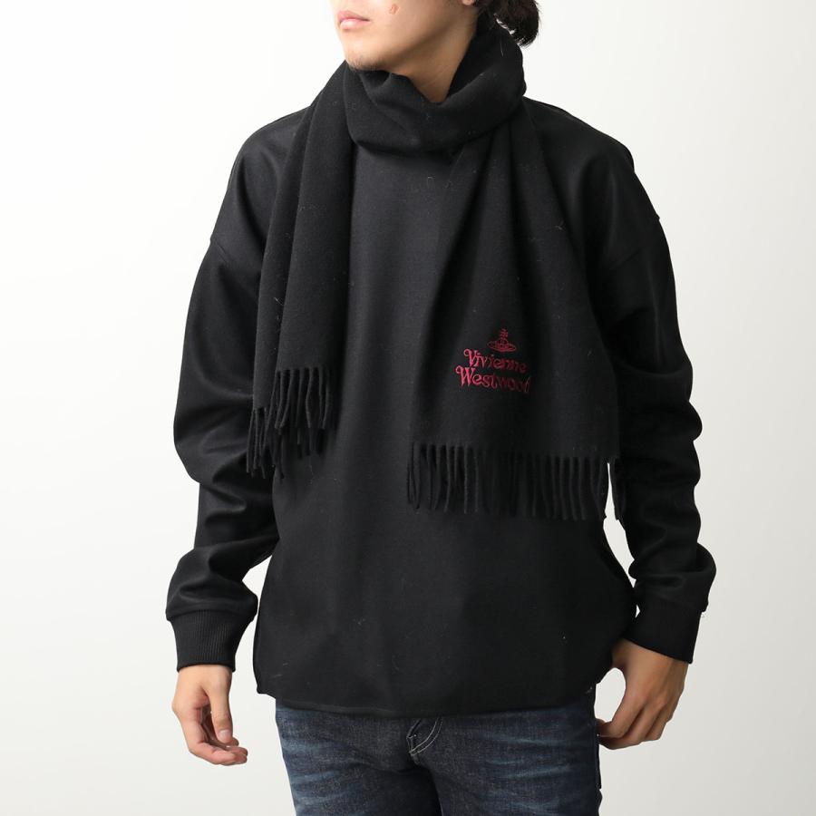 Vivienne Westwood ヴィヴィアンウエストウッド マフラー 81030007 W00Q7 AAB レディース ウール フリンジ ロゴ オーブ 刺繍 カラー10色_17