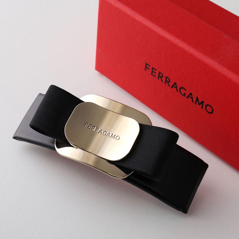 【美品】Salvatore Ferragamo フェラガモ バレッタ FERRAGAMO（フェラガモ） バレッタ FERM V PLATE 340421 771551