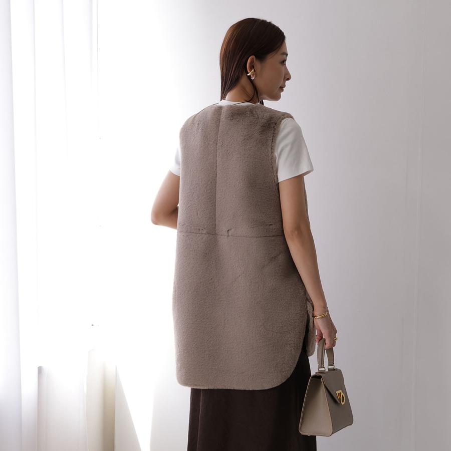 QTUME クチューム ベスト 24501 レディース リバーシブル フェイク