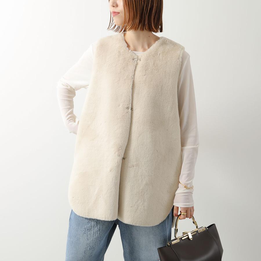 【限定値下】QTUME ベスト リバーシブル フェイクムートン ジレ QTUME クチューム ベスト 24501 レディース リバーシブル フェイク