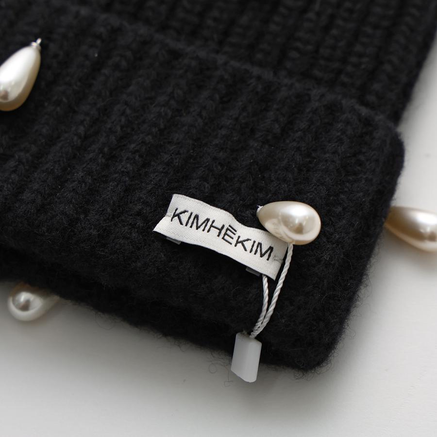 美品 KIMHEKIM キムヘキム ニット ニット帽 パール 帽子 白 KIMHEKIM キムヘキム ニット帽 PEARL EMBELLISHED BEANIE ZF3HT01