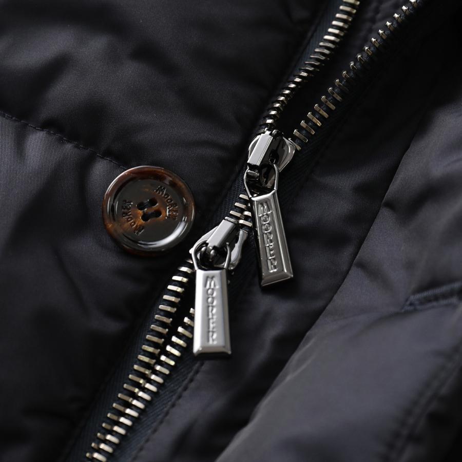 MOORER ムーレー ダウンジャケット FAGIO-KM メンズ ダウンコート フード付き ミディ丈 ロゴ BLUの画像