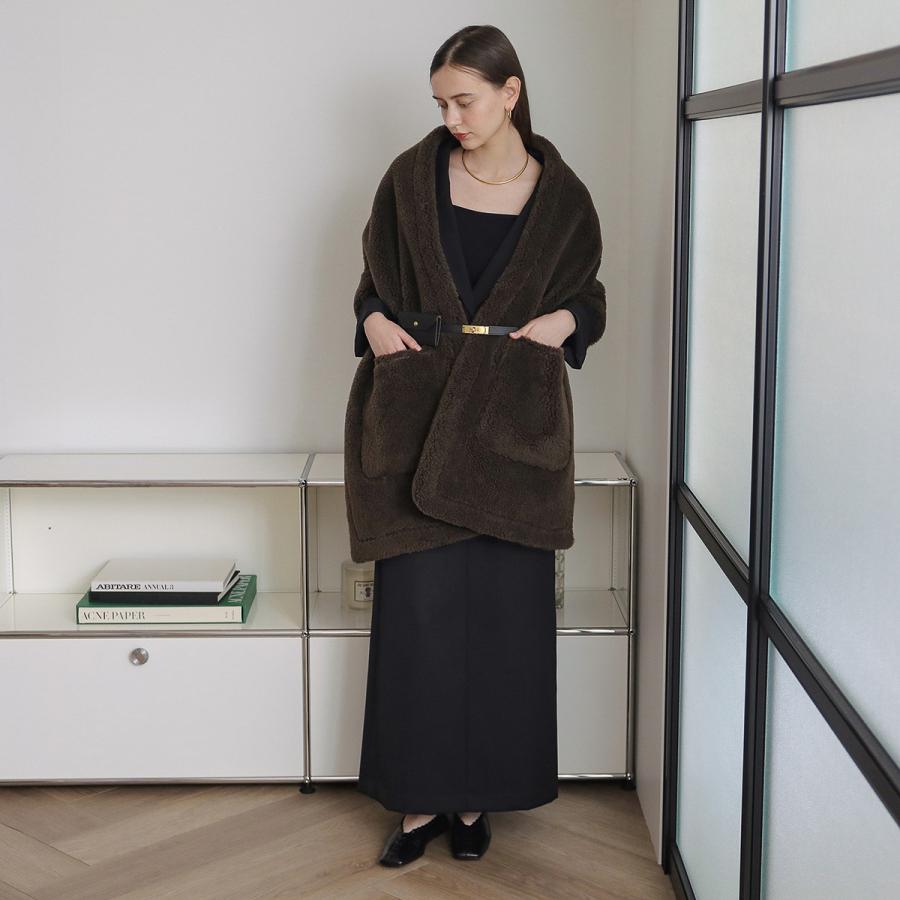 【Musee別注】QTUME クチューム ケープ 24516 レディース テディライク ボア×スウェード リバーシブル ベスト レイヤード ストール ジャケット カラー5色 | ブランド登録なし | 17