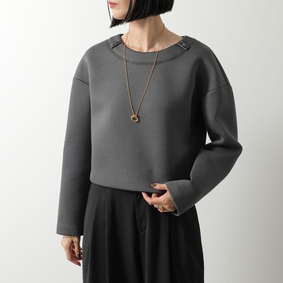 エスマックスマーラ　ビジュー　ストーン　ニット　セーター　フード　グレー　S エスマックスマーラ ビジュー ストーン ニット セーター フード グレー S