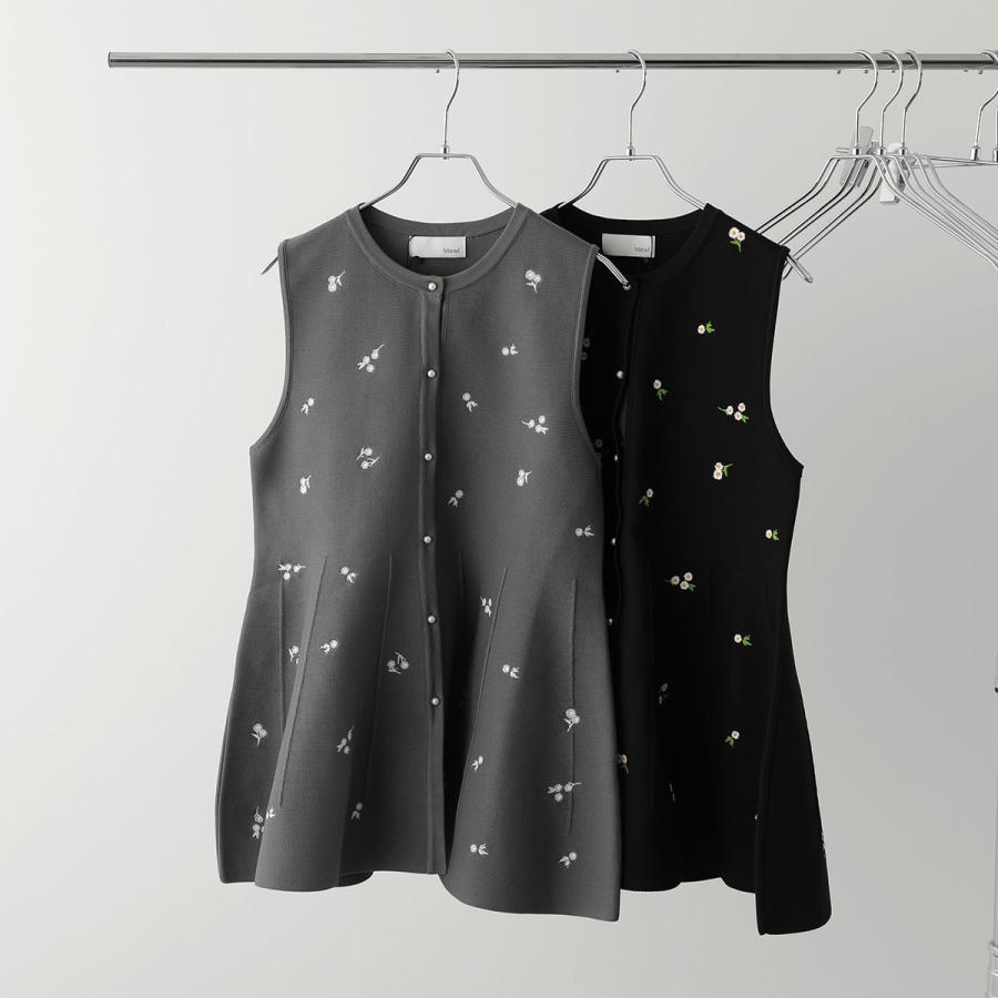 Mewl（ミュール） ベスト M253-95030 レディース ニット フラワー 刺繍