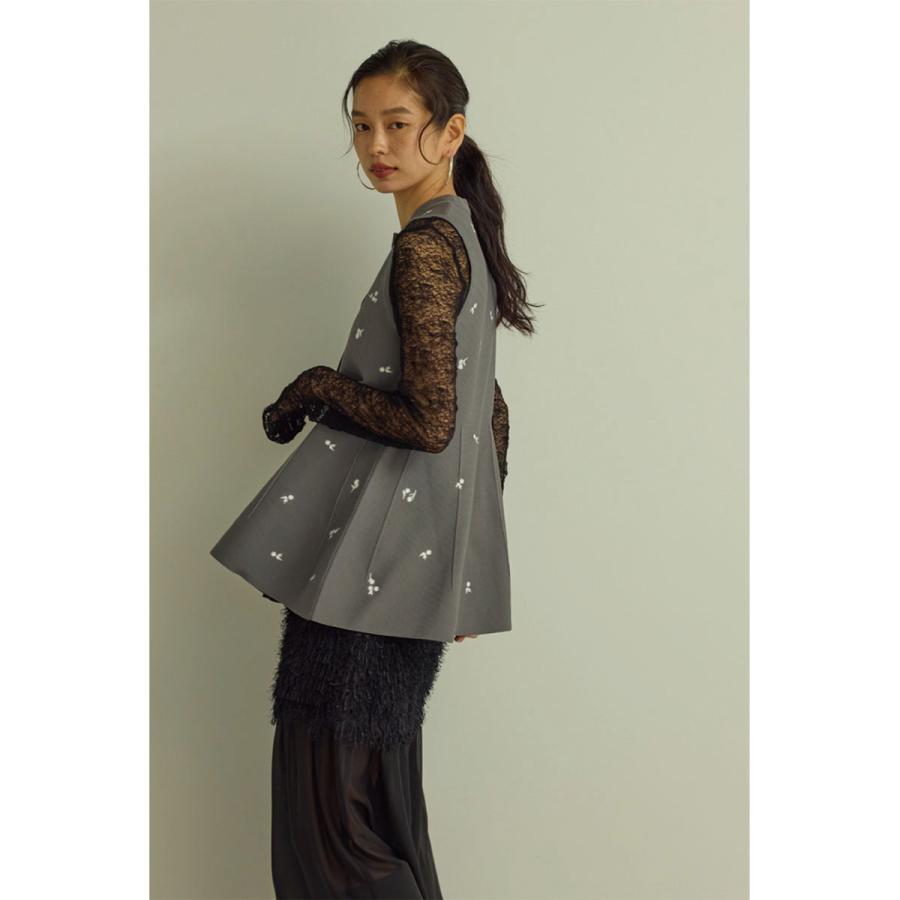 45R ギマツイード フラワー刺繍 ベスト ジレ 袖装飾 楽天市場】刺繍（ベスト・ジレ｜トップス）：レディースファッションの通販