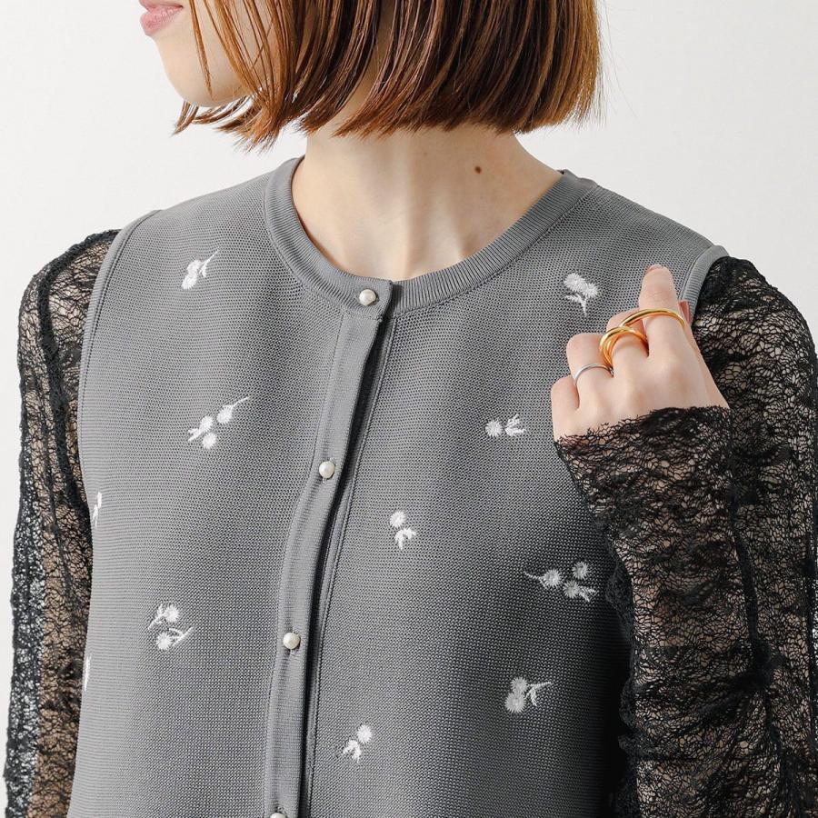 Mewl（ミュール） ベスト M253-95030 レディース ニット フラワー 刺繍
