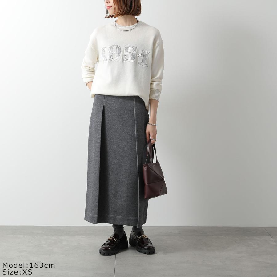 新品同様 Max Mara 白タグ カシミヤ混 膝丈 タイト スカート mimigrant タイトスカート ミモレ丈 膝丈 ひざ丈 無地 sk006-10