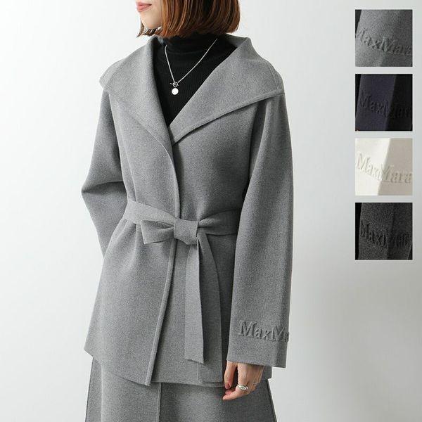 美品✨マックスマーラ ベルテッドコート ガウン カシミヤ 女優襟 グレー 38 Max Mara（マックスマーラ） ガウン ジャケット REA リア レディース
