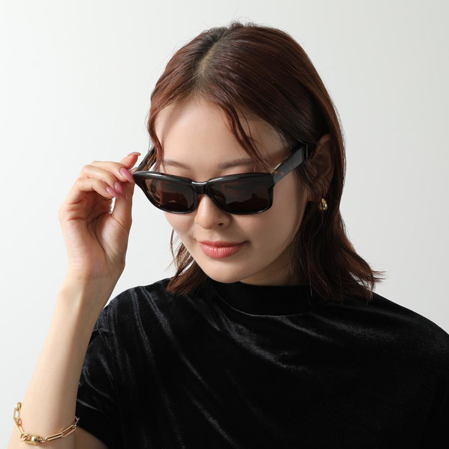 BALENCIAGA バレンシアガ サングラス BB0346S メンズ ウェリントン型 メガネ 眼鏡 ロゴ セルフレーム アイウェア 002/HAVANA-HAVANA-BROWNの画像