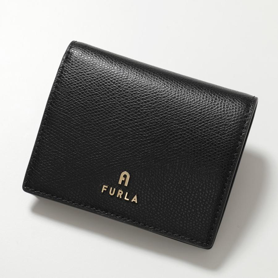 【未使用】✨フルラFURLA 牛革 二つ折り財布 カメリア ブラック FURLA（フルラ） 財布 レディース 二つ折り 折財布 レザー カメリア