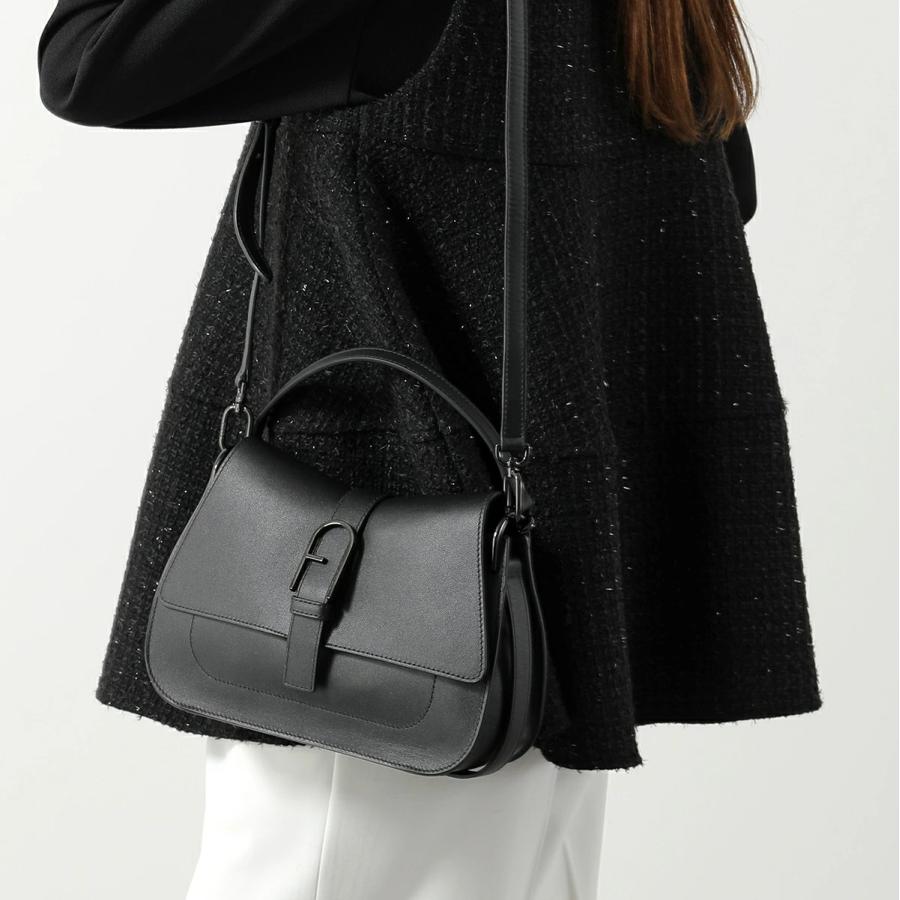 極美品✨　FURLA フロー　ショルダーバッグ　黒　2way シボ革　レザー FURLA（フルラ） ハンドバッグ Furla Flow フロー WB00996 BX2045