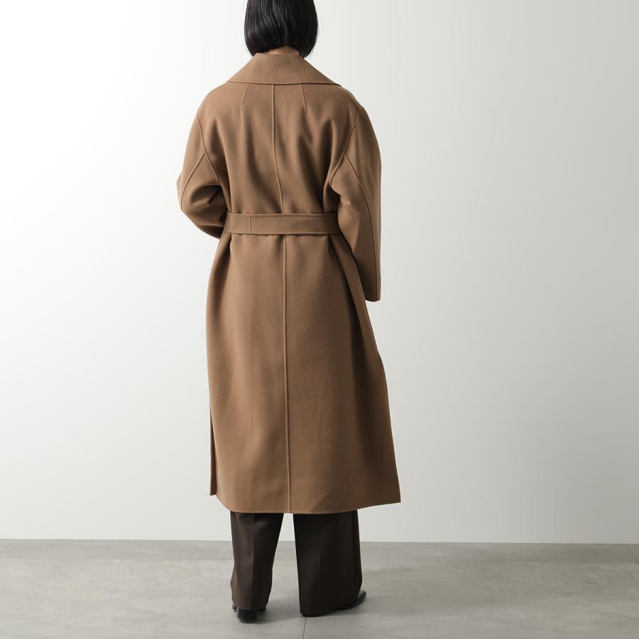 最高級 マックスマーラ 毛皮ガウンコート パイピングレザー スエード S MAXMARA MAX MARA エス マックスマーラ ガウンコート CUORE