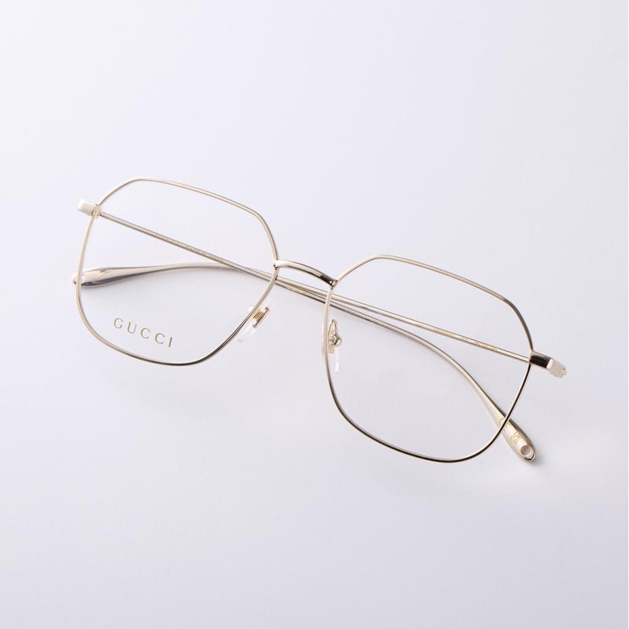 GUCCI メタルフレーム メガネ GUCCI（グッチ） メガネ GG0826O レディース スクエア型 めがね 伊達