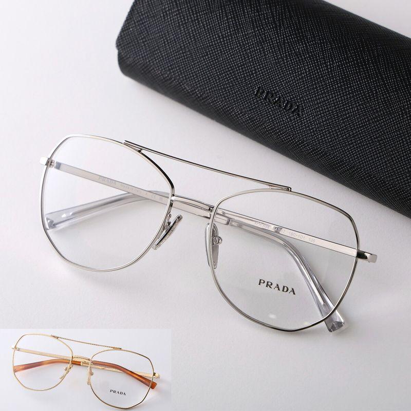 PRADA（プラダ） メガネ VPR A58 レディース メンズ ポリゴン型 ダブル