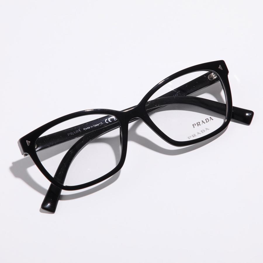 PRADA プラダ メガネ VPR13ZD ブラック 度なし ケース箱付き 美品 PRADA（プラダ） メガネ VPR 21Z レディース キャットアイ型 フルリム