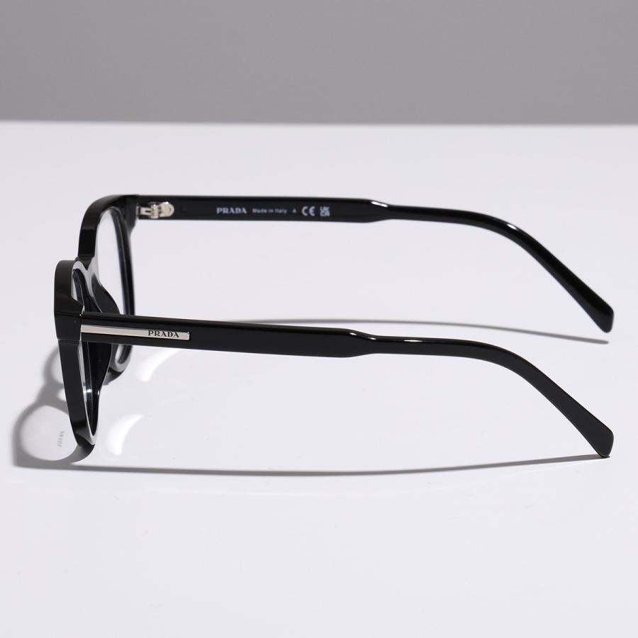 PRADA プラダ メガネ VPR A15 メンズ ウェリントン型 セルフレーム フルリム めがね 眼鏡 ロゴ アイウェア 伊達メガネ 16K-1O1の画像