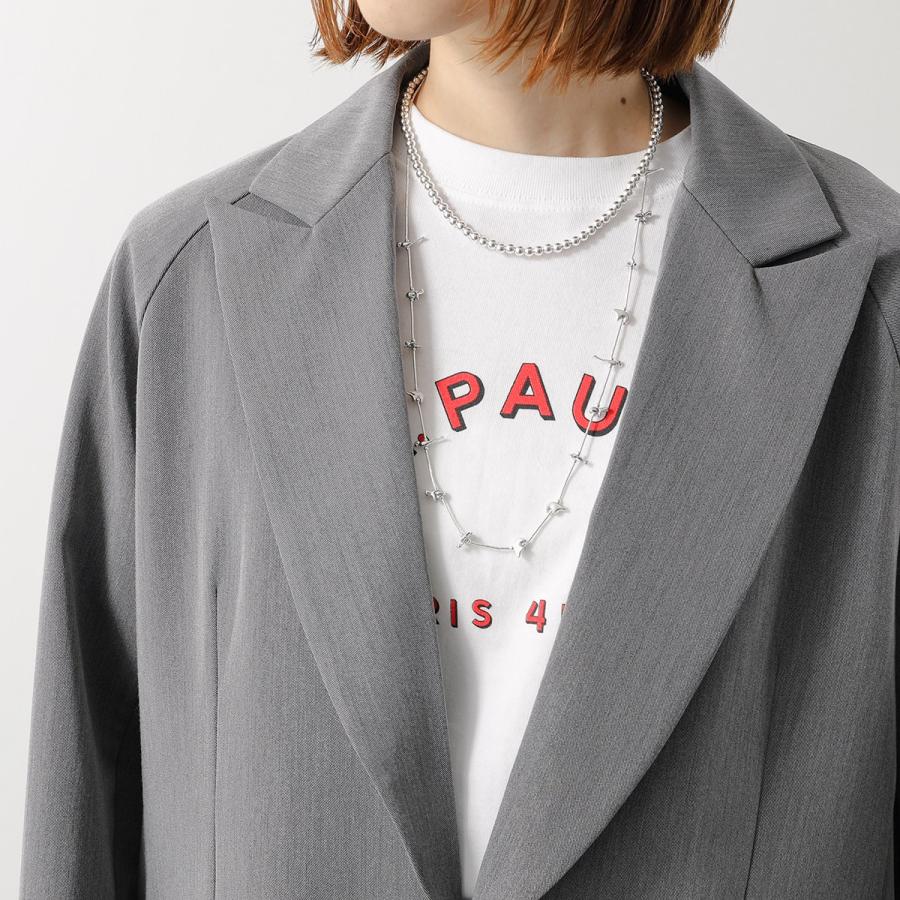 CHANEL グレー ストライプ テーラードジャケット 柔らか素材】ストライプテーラードジャケット（テーラードジャケット