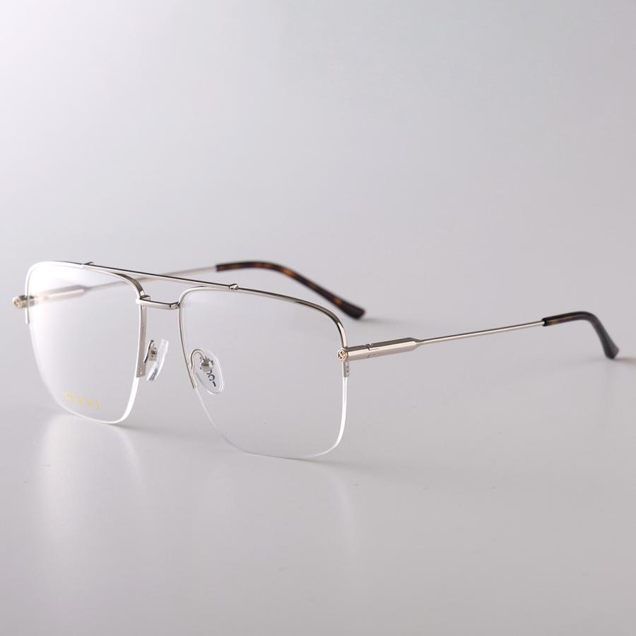 GUCCI グッチ メガネ GG1415O レディース ティアドロップ型 メタルフレーム ハーフリム ダブルブリッジ クリングスタイプ メタルロゴ アイウェア カラー2色_3