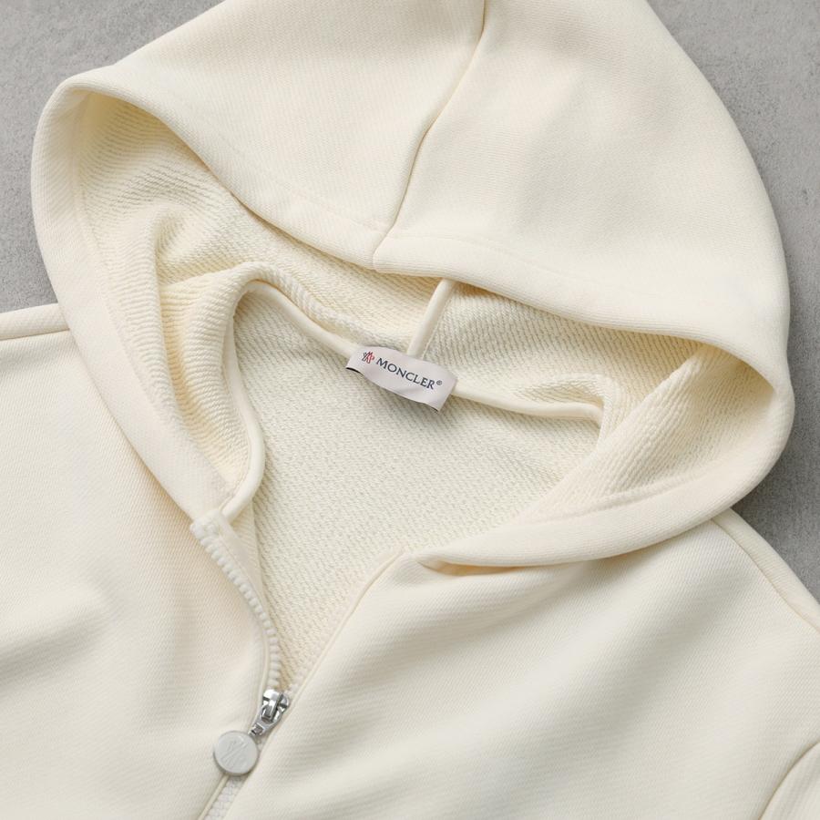 MONCLER モンクレール　フード付き ジップパーカー　ホワイト MONCLER モンクレール メンズ パーカー ブランド ロゴ フード