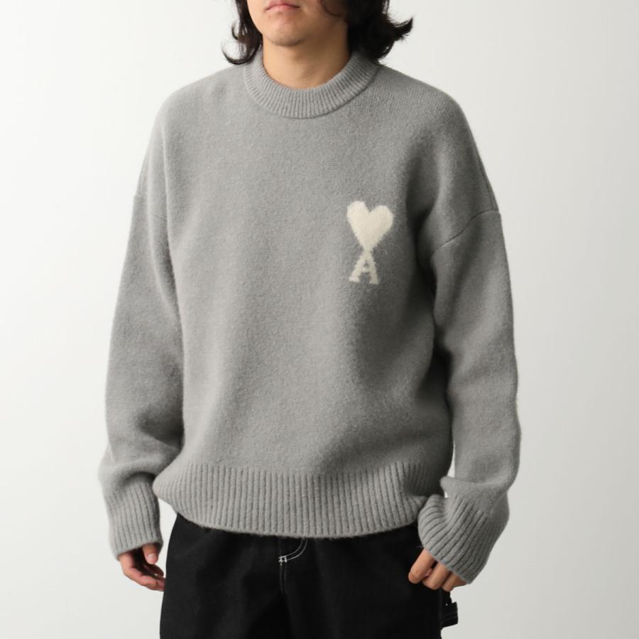 新品未使用 アミパリス ビッグ ニット セーター ウール ロゴ アイボリー 新品50%of AMI Paris ビッグ グラフィック ブランドロゴ アルパカ
