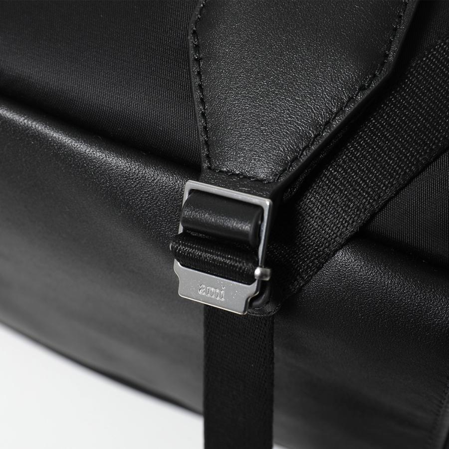 ami paris アミパリス バックパック Marcel マルセル ULL728 AW0001 メンズ リュック ナイロンキャンバス バッグ デイパック 撥水 ハートロゴ 鞄 001/NOIRの画像