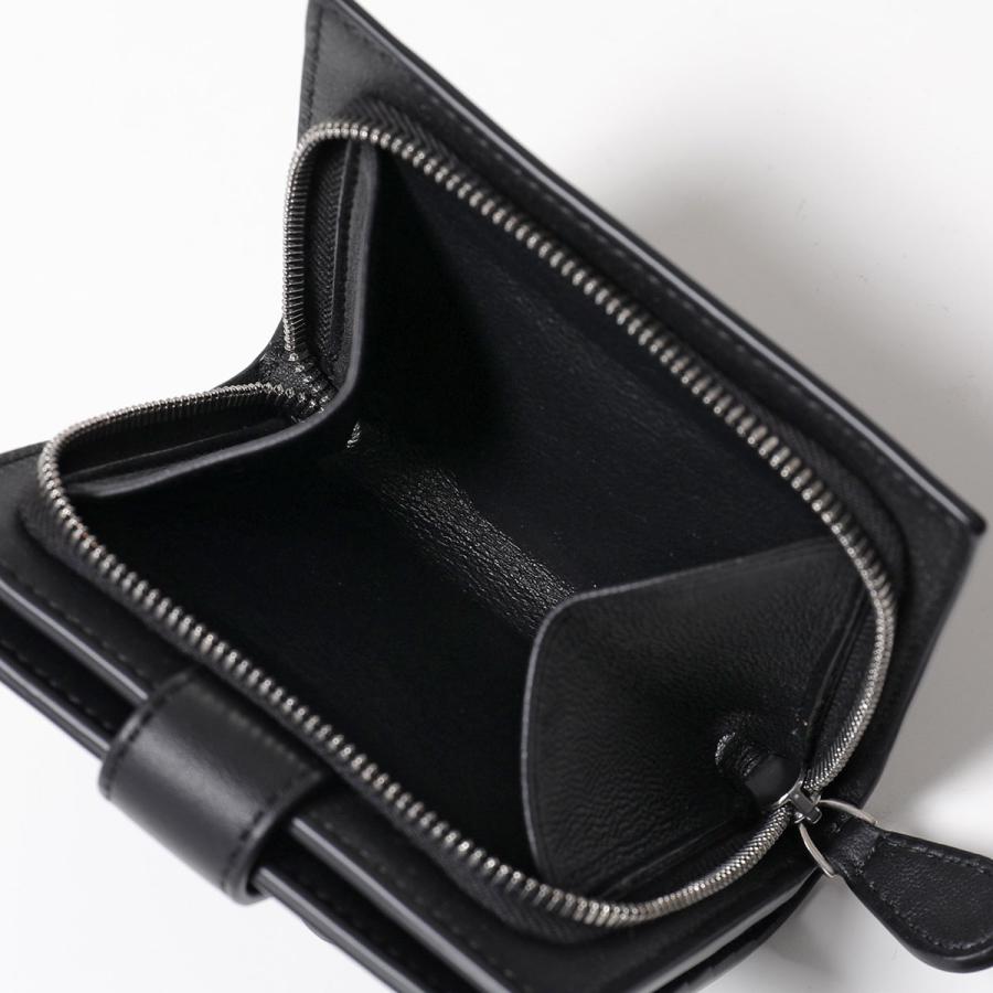 ボッテガヴェネタ　黒 レザー 二つ折り財布 編み込みデザイン BOTTEGA VENETA(ボッテガヴェネタ) / 2つ折り財布/レザー
