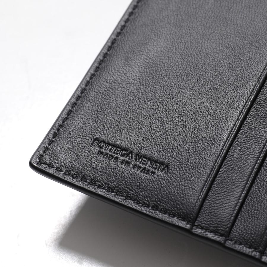 ボッテガヴェネタ　黒 レザー 二つ折り財布 編み込みデザイン BOTTEGA VENETA(ボッテガヴェネタ) / 2つ折り財布/レザー