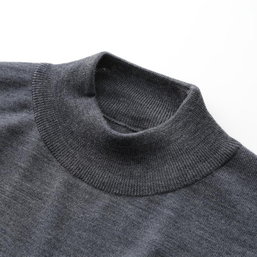 レディースM メンズS john smedley amity モックネックニット JOHN SMEDLEY(ジョンスメドレー)AMITY 30Gウールモックネックニット