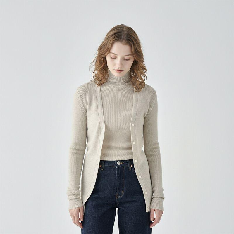 ジョンスメドレー　アンサンブル　カーディガン　ハイネック　セーター JOHN SMEDLEY（ジョンスメドレー） ニット カーディガン JEUNE ジュヌ