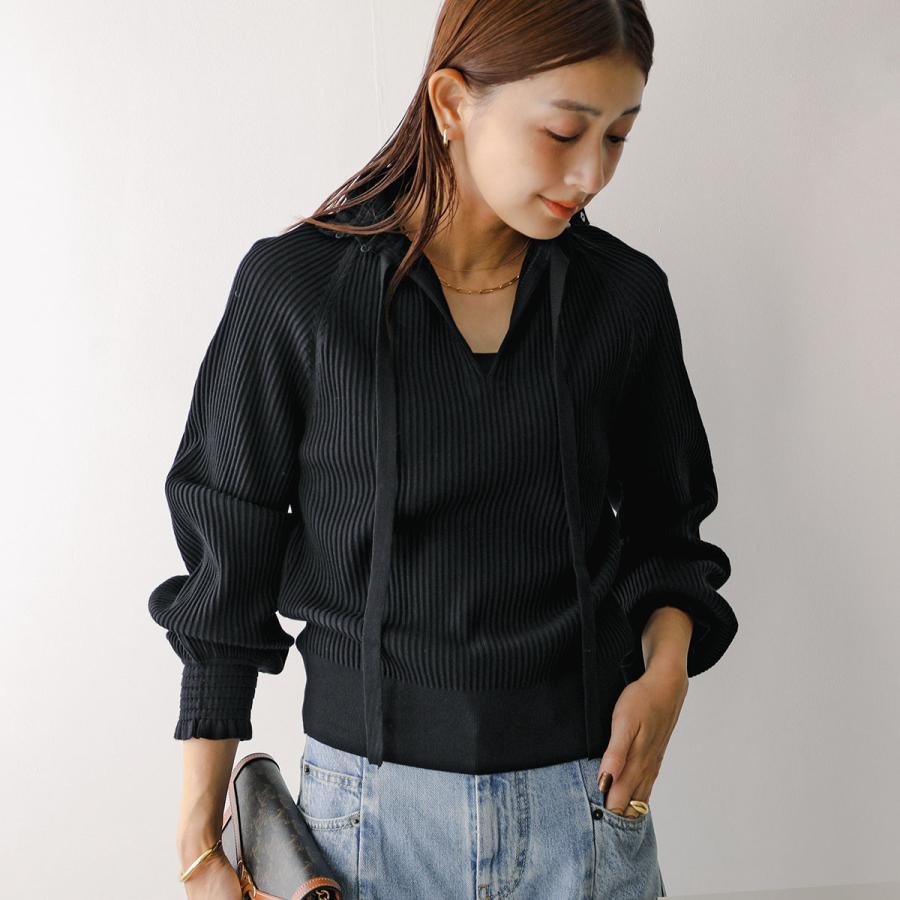 【Marilyn Moon】リブプルオーバー/2WAYフリルモックネックトップス Marilyn Moon（マリリンムーン） ニット rayon nylon ripple 2way