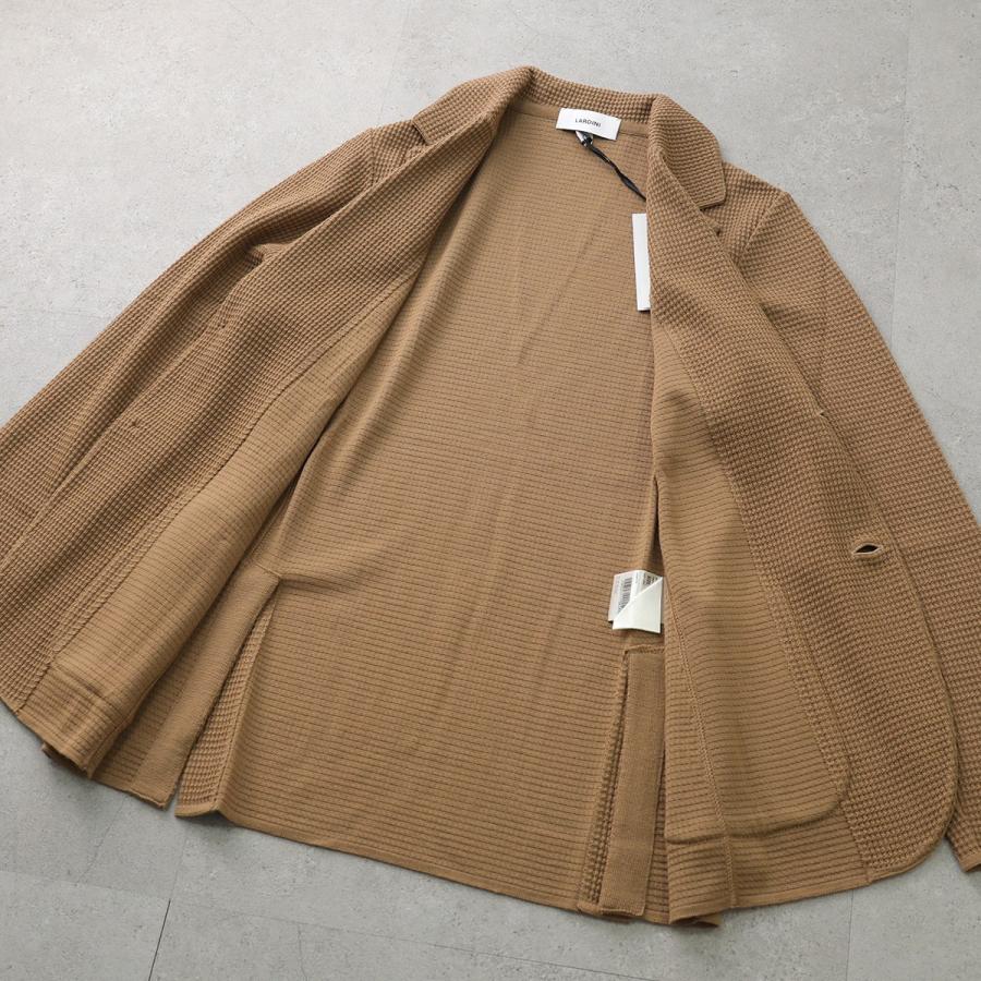 LARDINI ラルディーニ ニットジャケット CNCLJM56 AA65001 メンズ カーディガン テーラードジャケット ワッフルニット シングルブレスト サイドベンツの画像