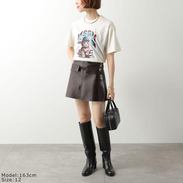 エムエスジーエム Tシャツ カットソー 半袖 ロゴ プリント S グレー エムエスジーエム MSGM Tシャツ カットソー 半袖 S オフホワイト ロゴ