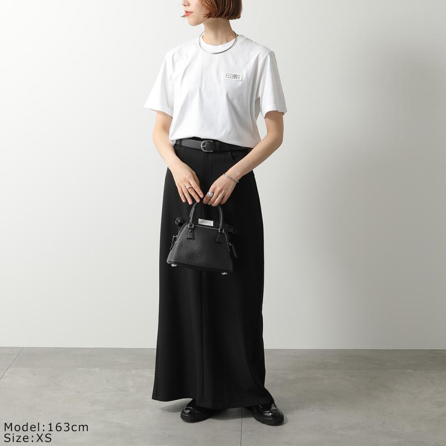 エムエムシックス MM6 テープドラベル ナンバリングロゴ 半袖Tシャツ 衣料品 トップス コットン レディース ブラック系 S62GD0210M20115900M 【新品】 テープドラベル ナンバリングロゴ 半袖Tシャツ コットン ブラック